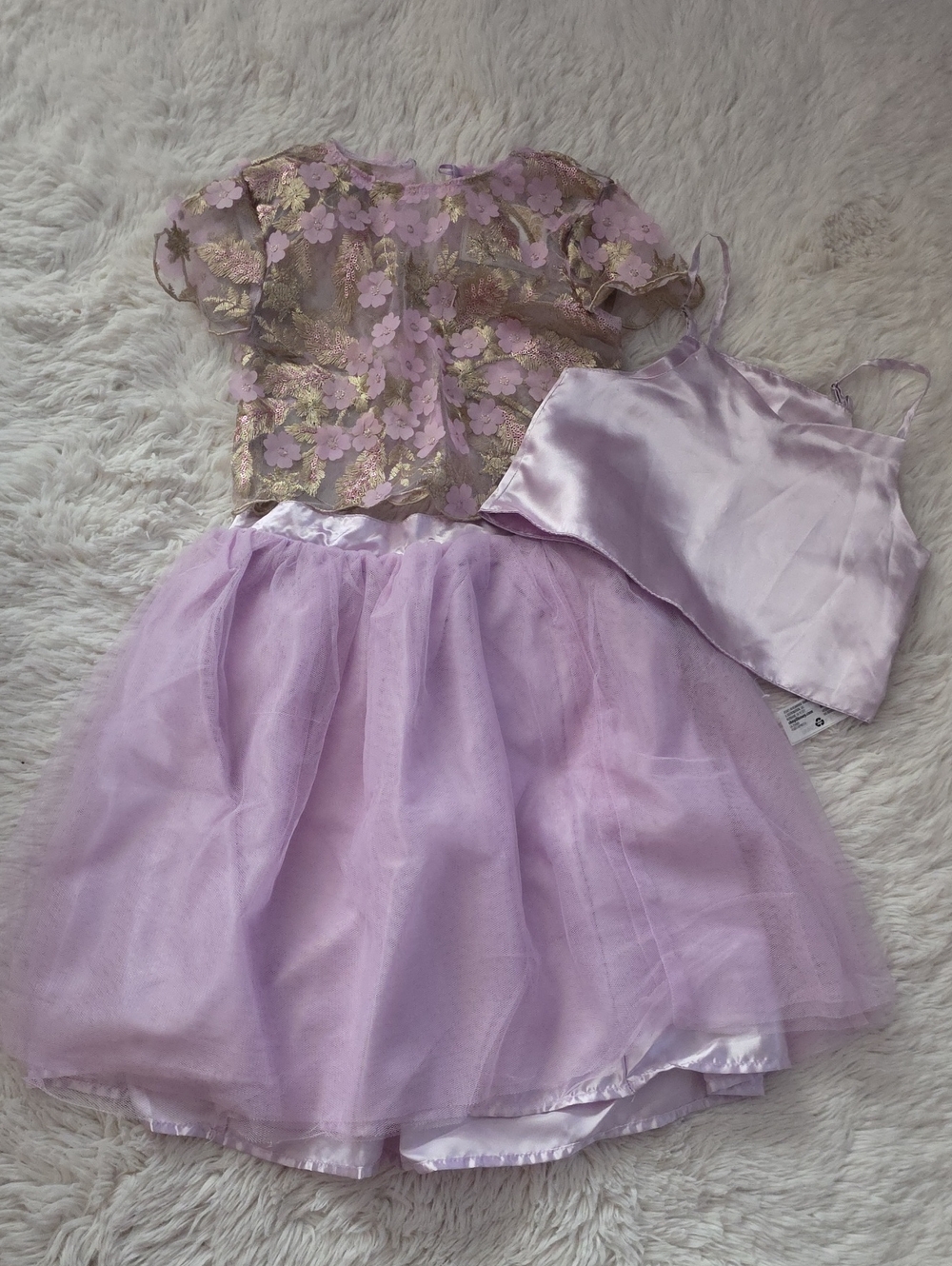 A2 Disney Lavender and Gold Floral Girls' Costume Dress Set